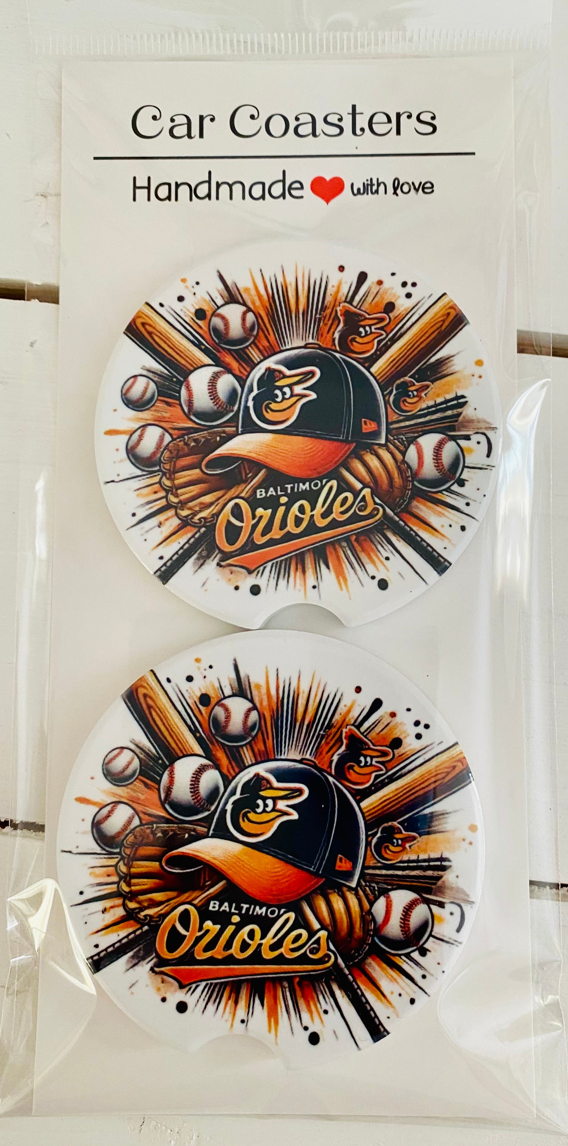 Orioles Car Coasters - Set of 2
