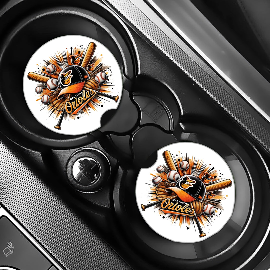 Orioles Car Coasters - Set of 2