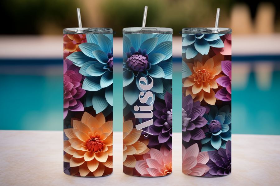 20oz Tumbler with Snap-in Lid and Metal Straw