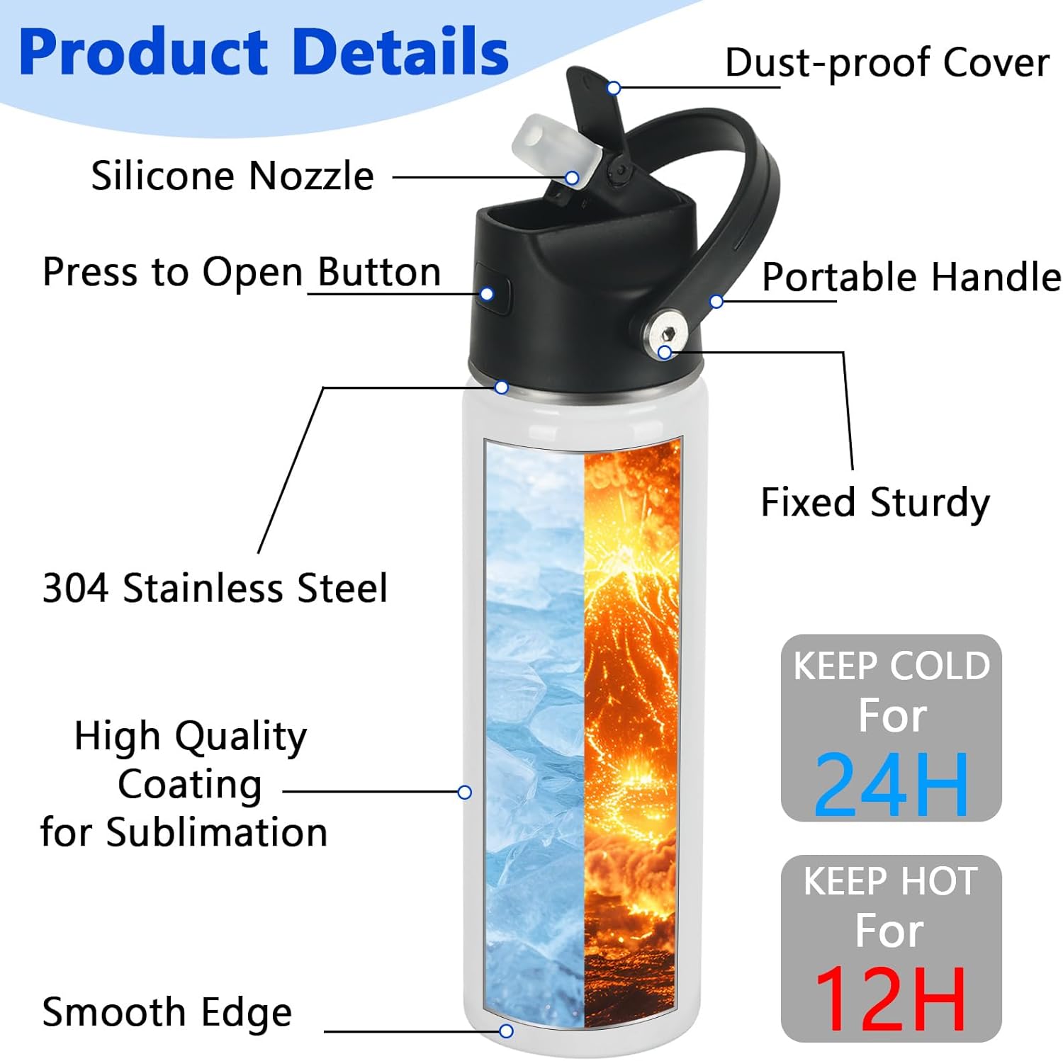 20oz Tumbler - Push Button Flip Sports Lid