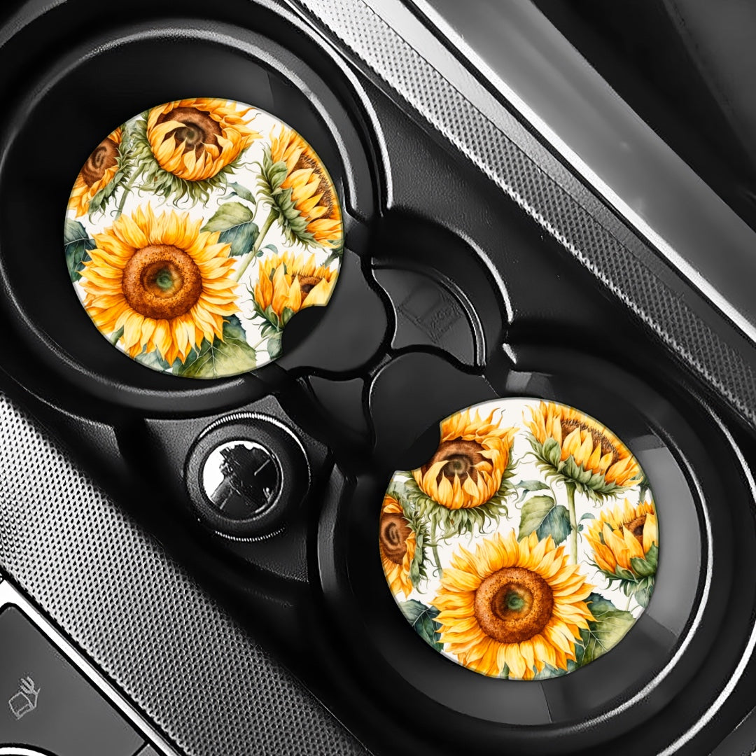 Sunflowers - Car Coasters - Set of 2